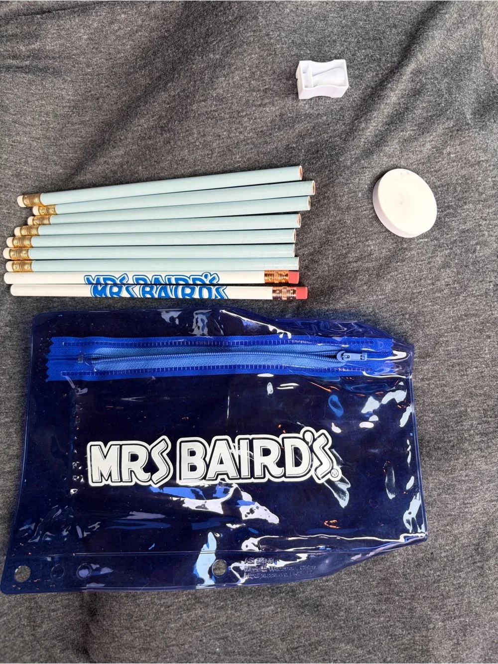 MRS BAIRD'S Clear Navy Vinyl Pouch with Logo